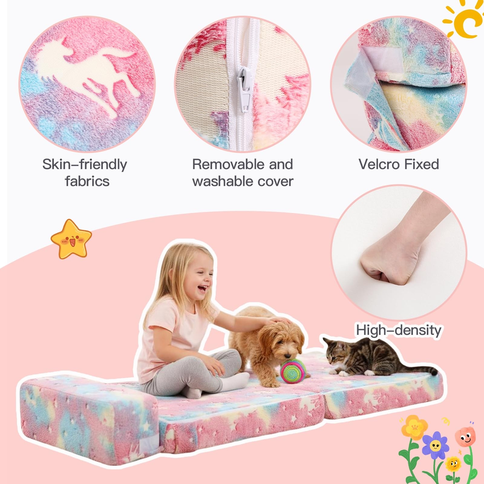 Folding Sofa Bed for , Fold Out Couch Bed with Removable Cover, Futon Sleeper...