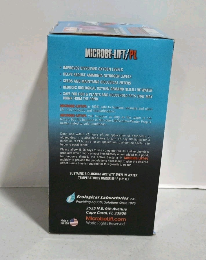 MICROBE-LIFT PL Pond Bacteria and Outdoor Water Garden Cleaner Safe for Live USA