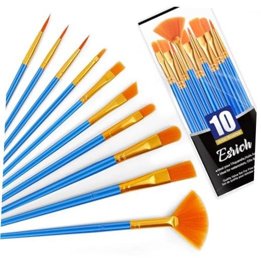 10PCS Paint Brushes,Paint Brush for Acrylic Painting,Acrylic Paint Brush Set