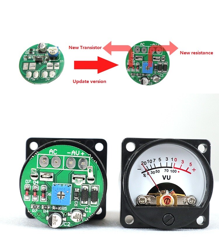2PC VU Level Audio Meter With Driver Board And Backlight Meter 9V-20V AC Input