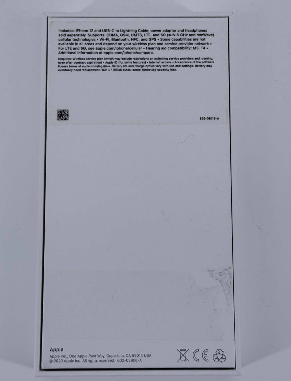 Apple iPhone 12 Box Only OEM Retail Packaging Replacement No Phone