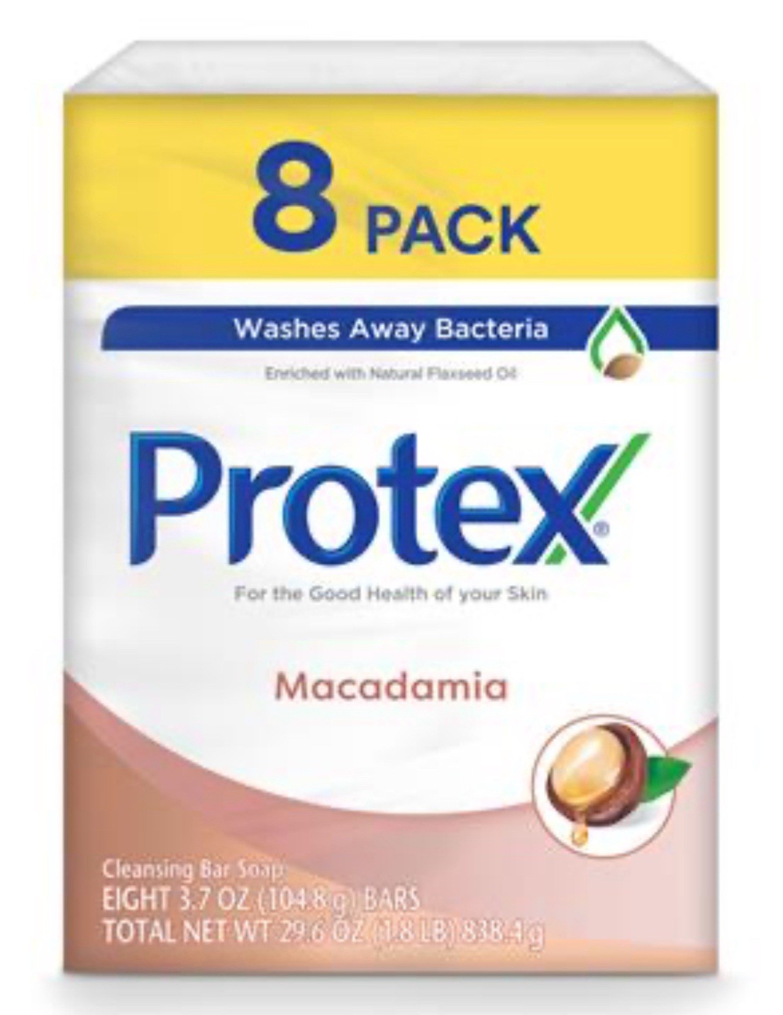 (8 Bars 3.7 oz.) Protex Macadamia Antibacterial Soap Bar Jabón Protex Family PK