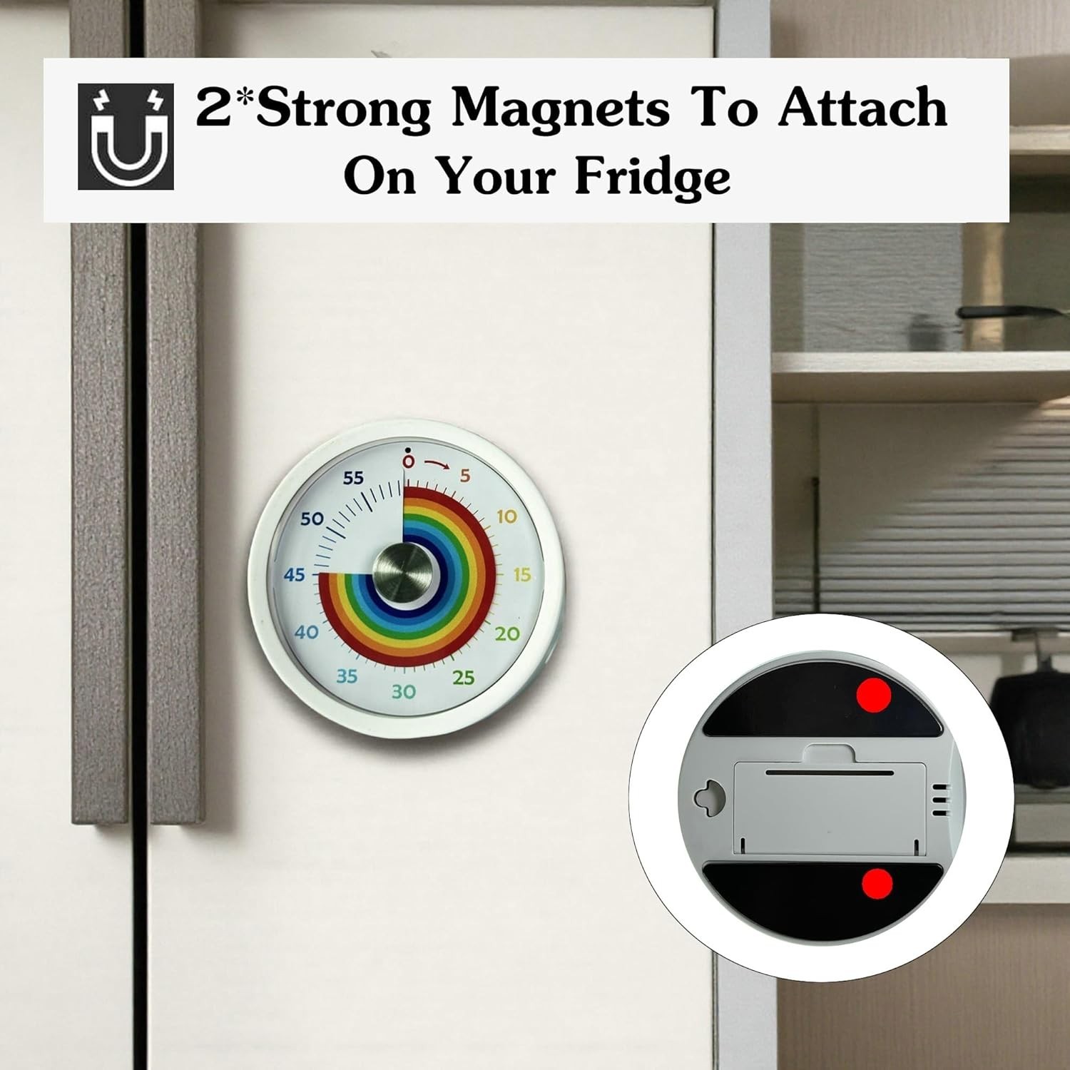 Rainbow Visual Timer with Silent Function - Perfect for Kitchen & Classroom Use