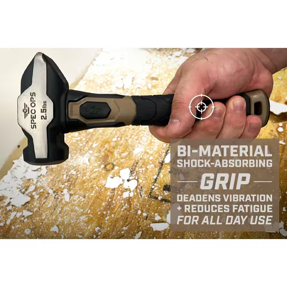 Blacksmith Hammer, 2-1/2 Lbs. Sledge Hammer W/ Removable Soft Mallet Cap, Shock