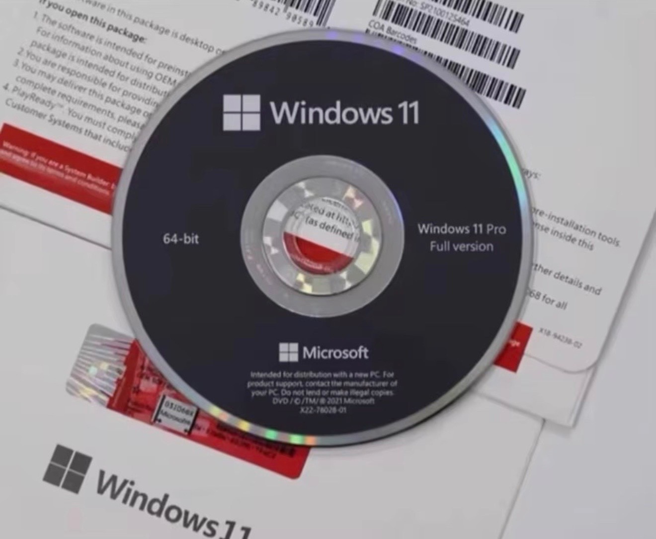 MS Windows 11 Professional 64-Bit DVD + Product Key New