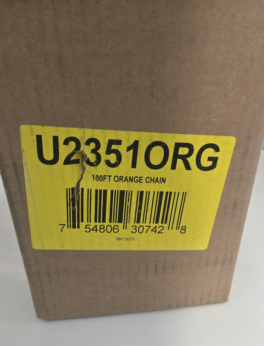 100ft Orange Plastic Chain