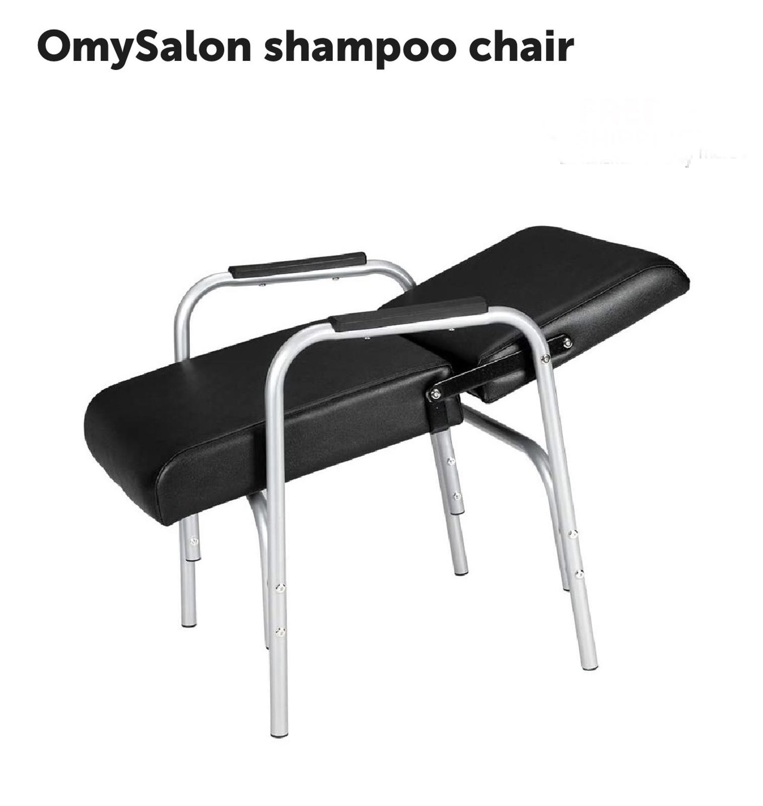 OmySalon Adjustable Shampoo Chair - Black legs/armrests