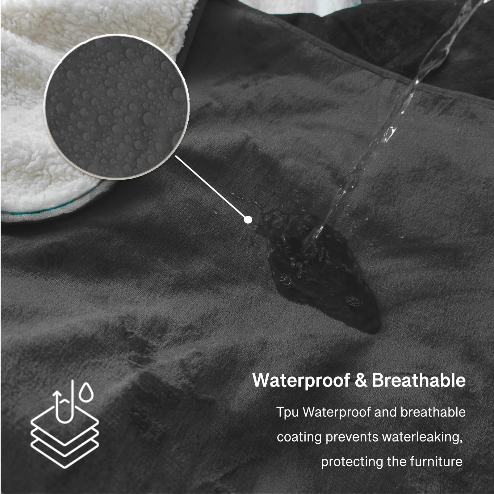 Waterproof Queen Size Blankets for Bed 60'' x 80'', Water Proof and Stain Res...