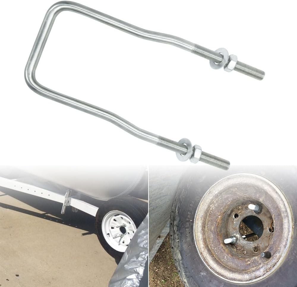 Trailer Spare Tire Mount Bracket U-Bolt Tire Carrier Holder Fit for Side Mount 4