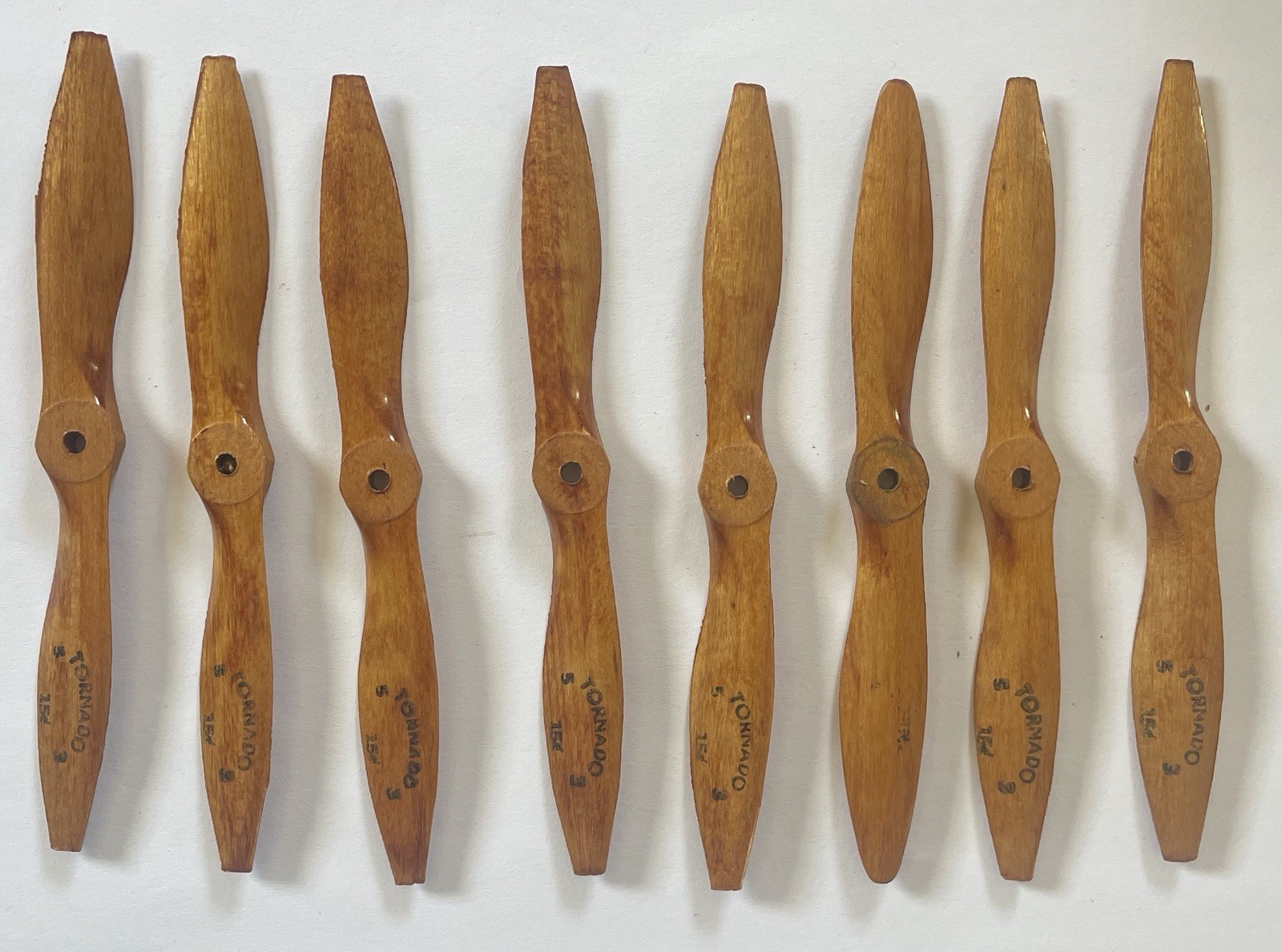 Vintage Lot PRISTINE Wood Tornado Props For Model Airplane Kit 20 Pcs Orig Boxes