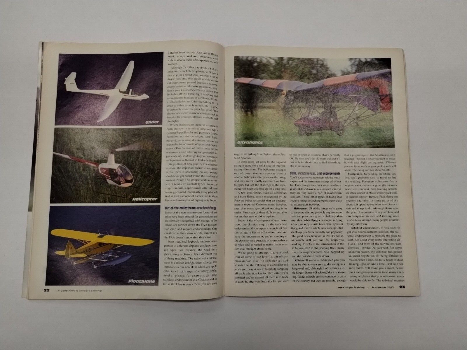 AOPA Flight Training Magazine September 2003-Original