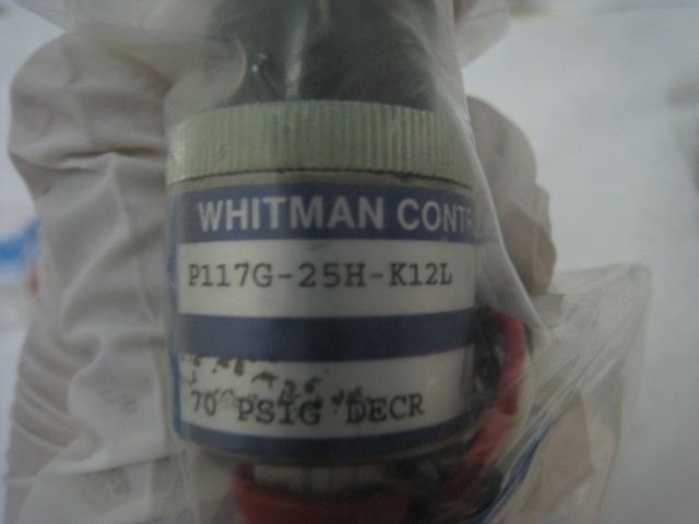 New Whitman P117G-25H-K12L, Pressure Switches, 70 PSI decreasing