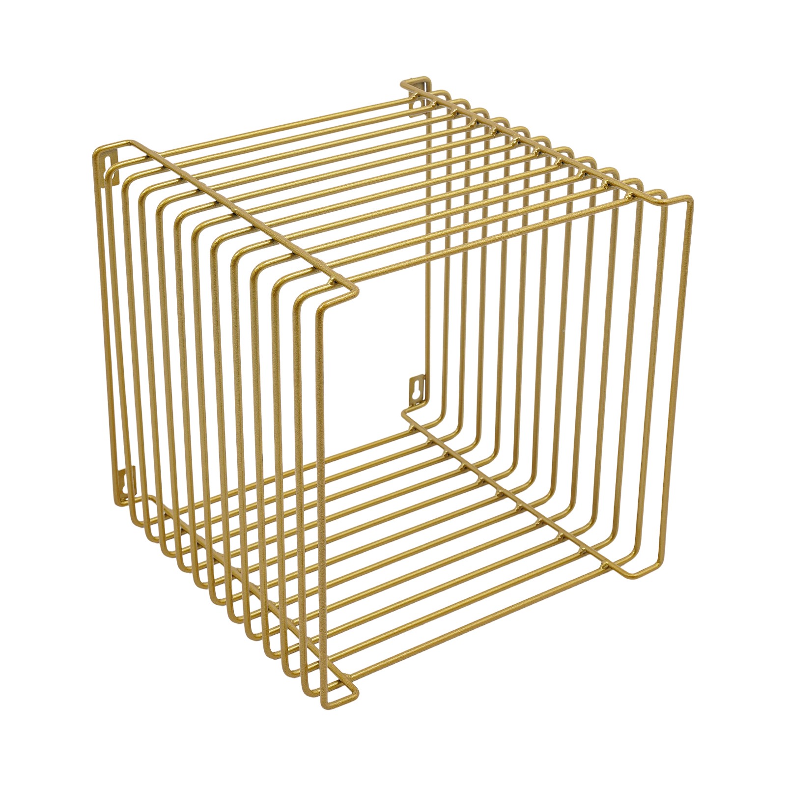 Side Table Square Geometry Side Table Linear Metal End Table 120kg/264.55lbs