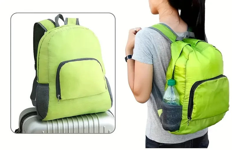 Lightweight Backpack1pc Foldable Travel Backpack Large Capacity Hiking Backpack