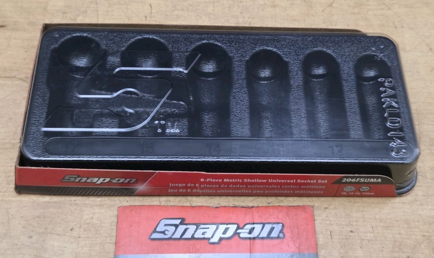 New Snap On PAKTY309- Tray W/ Lid For 206FSUMA-6 Pc Metric Universal Socket Set.