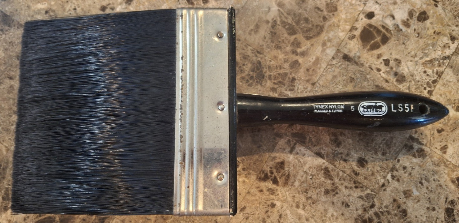 VINTAGE J. WORTHINGTON BMS 5" TYNEX NYLON FLAGGED & TIPPED LS51 PAINT BRUSH USED