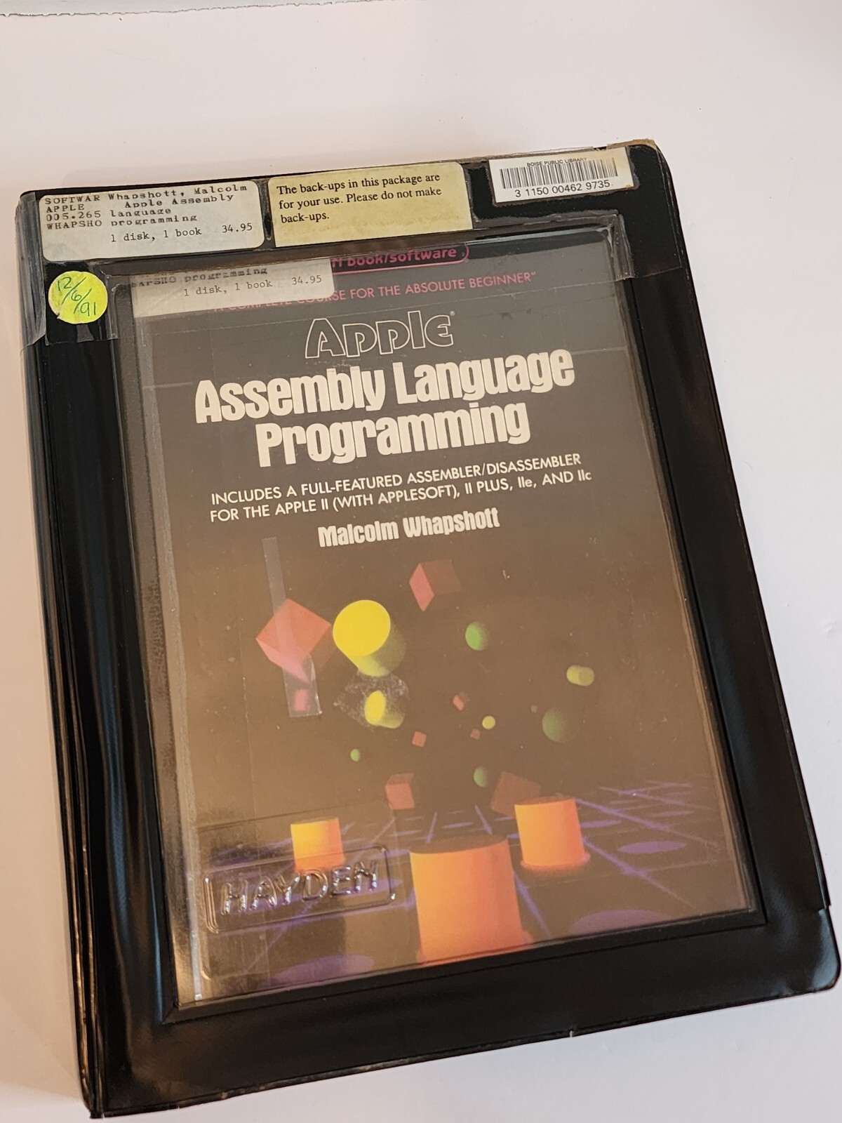 Apple Vintage 1984-Assembly Language Programming-Malcom Whapshott-W/Case & Disc