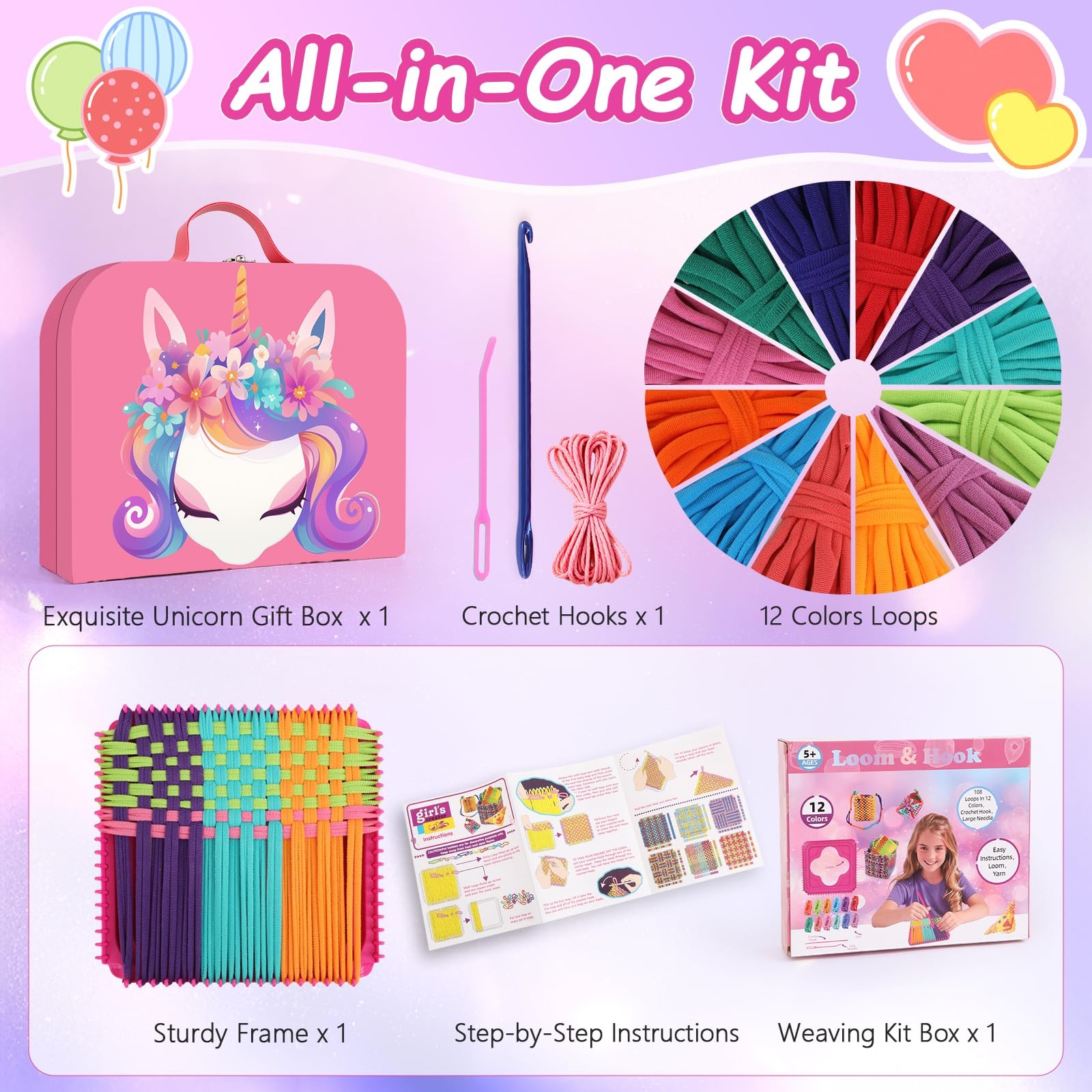 Weaving Loom Kit Toys Gift for and Adults–DIY Arts and Crafts Beginner-Friend...