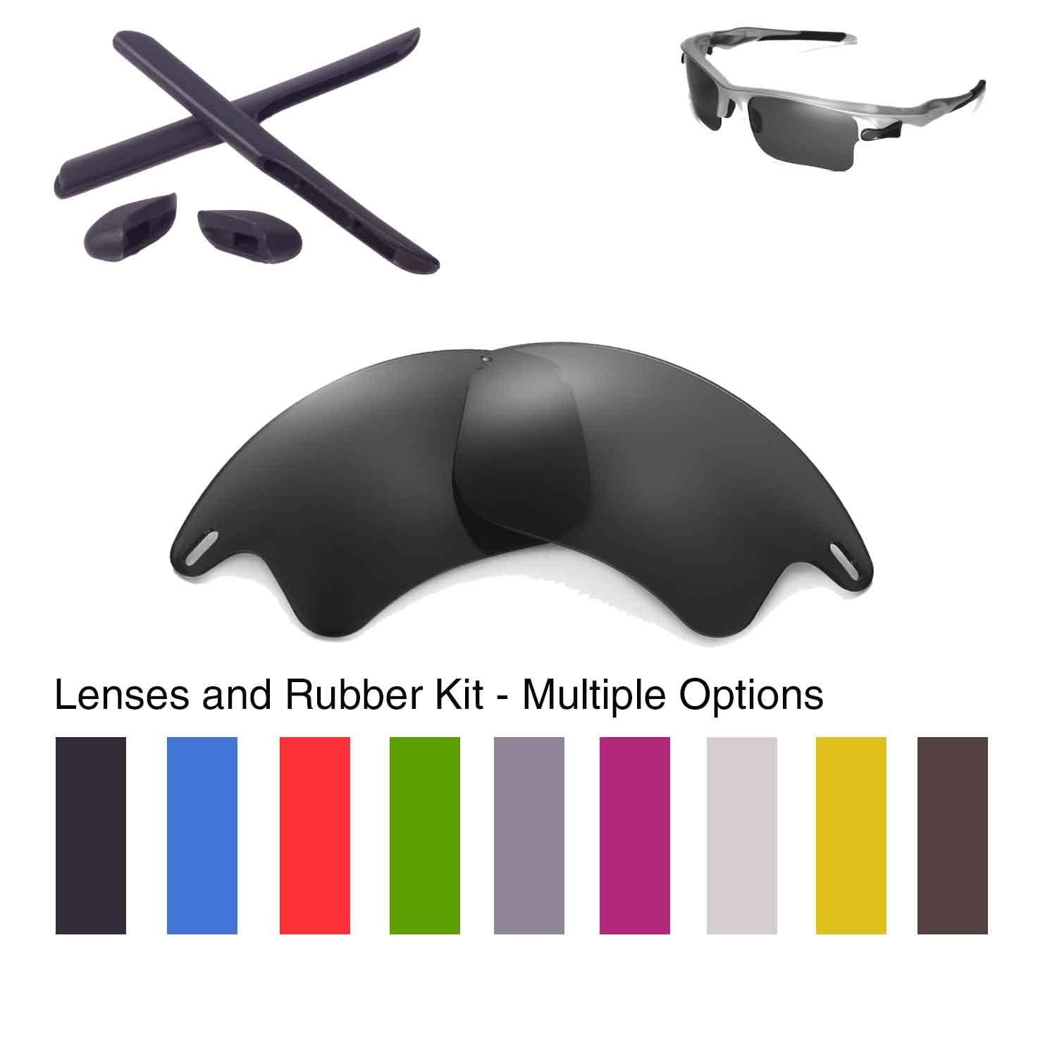 Walleva Lenses and Rubber Kit for Oakley Fast Jacket XL OO9156- Multiple Options