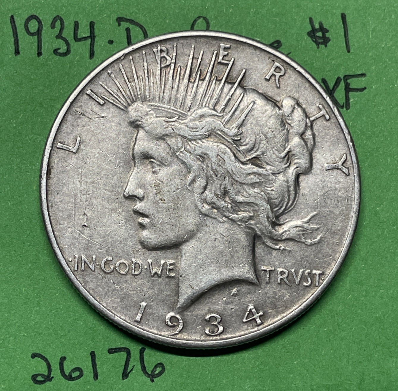 1934-D Peace Dollar $1 XF Extra Fine 90% Silver Better Date See Pictures