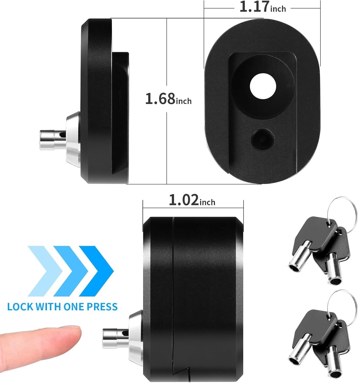 Fish Finder Lock,2 Pack Rectangle Aluminum Fishing Graph Lock for Securing Fi..