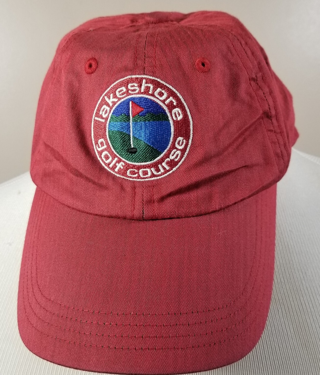 Lakeshore Golf Course Hat Imperial Brand Red Baseball Cap Strapback
