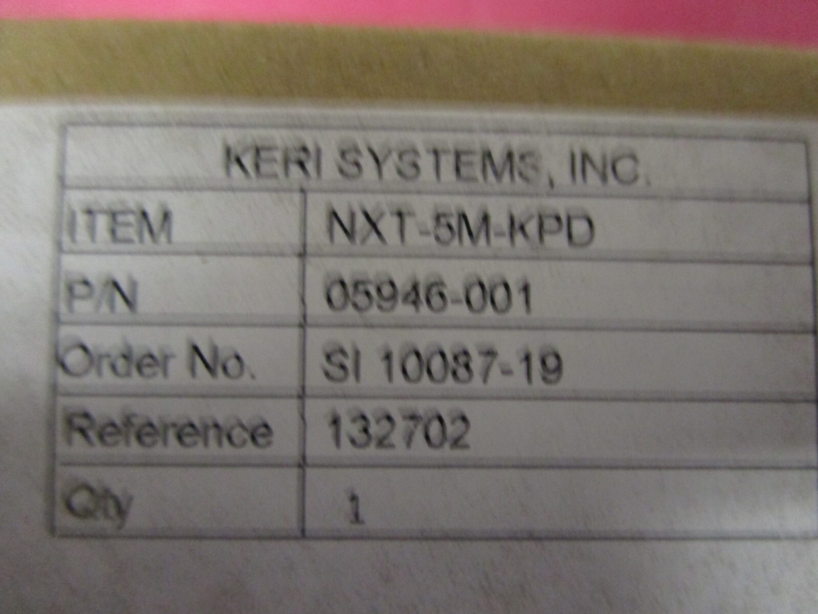 Keri Systems Proximity Reader KeyPad NXT-5M-KPD P/N 05946-001 Key Pad