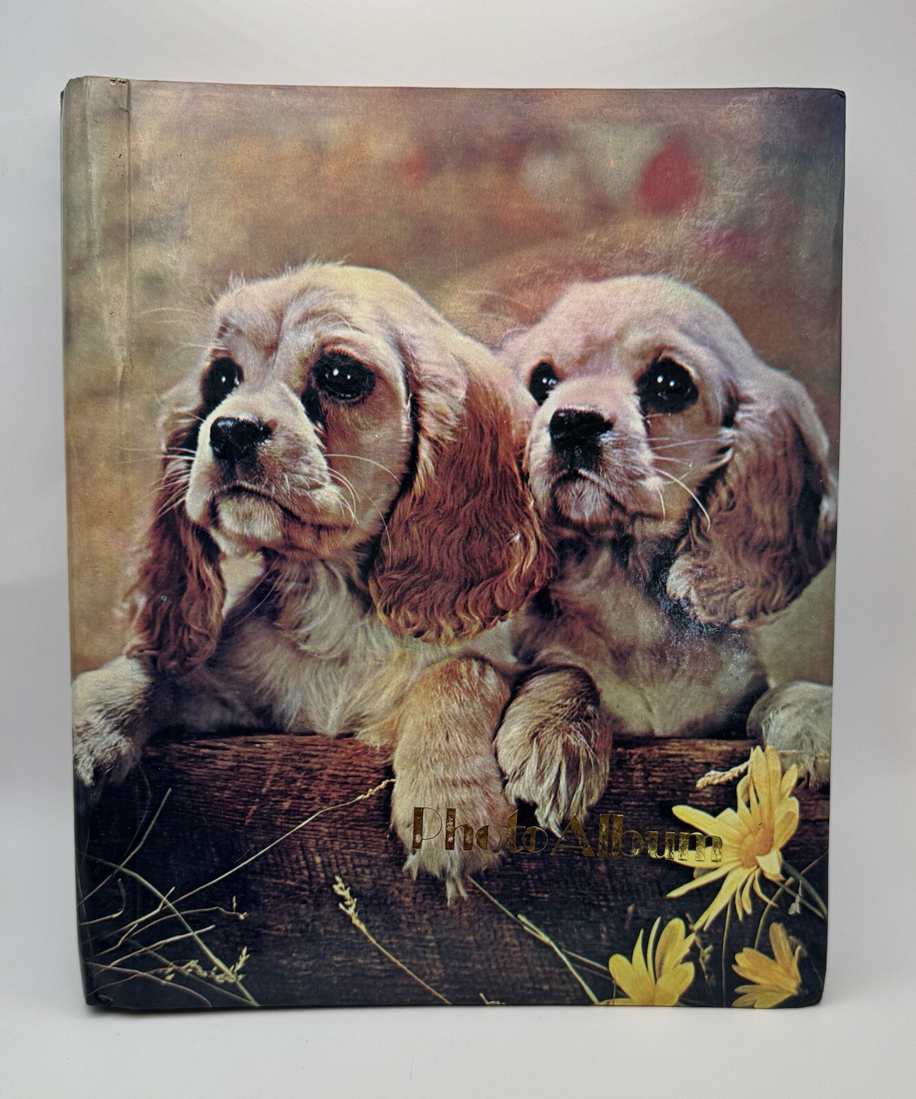 Vintage Photo Album With Cocker Spaniel Puppies Sticky Pages 8.5x11” [1155]