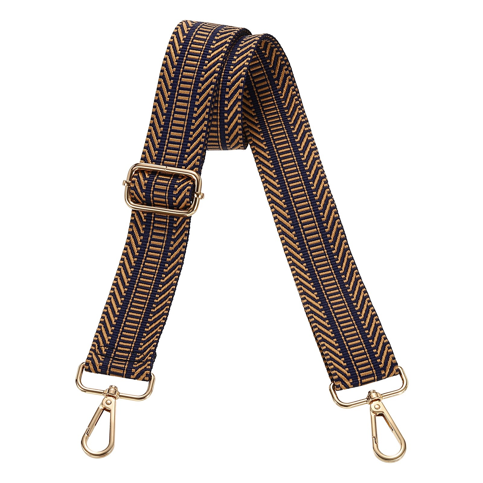 Purse Straps Replacement Crossbody with Light Gold Buckle, Stripe Coffee