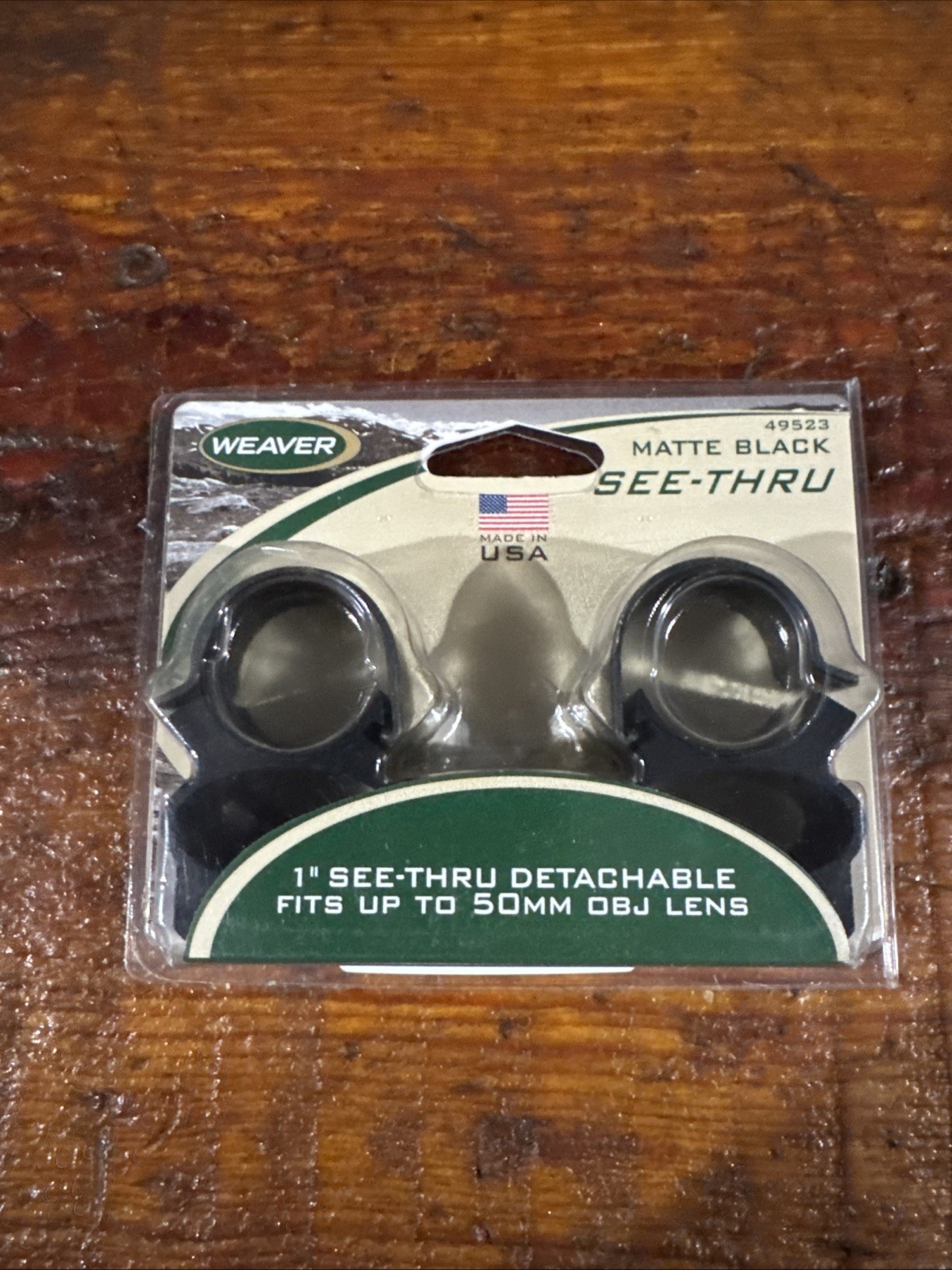 Weaver See-thru 1” Scope Rings Detachable Fits Up To 50mm Obj Lens 49523