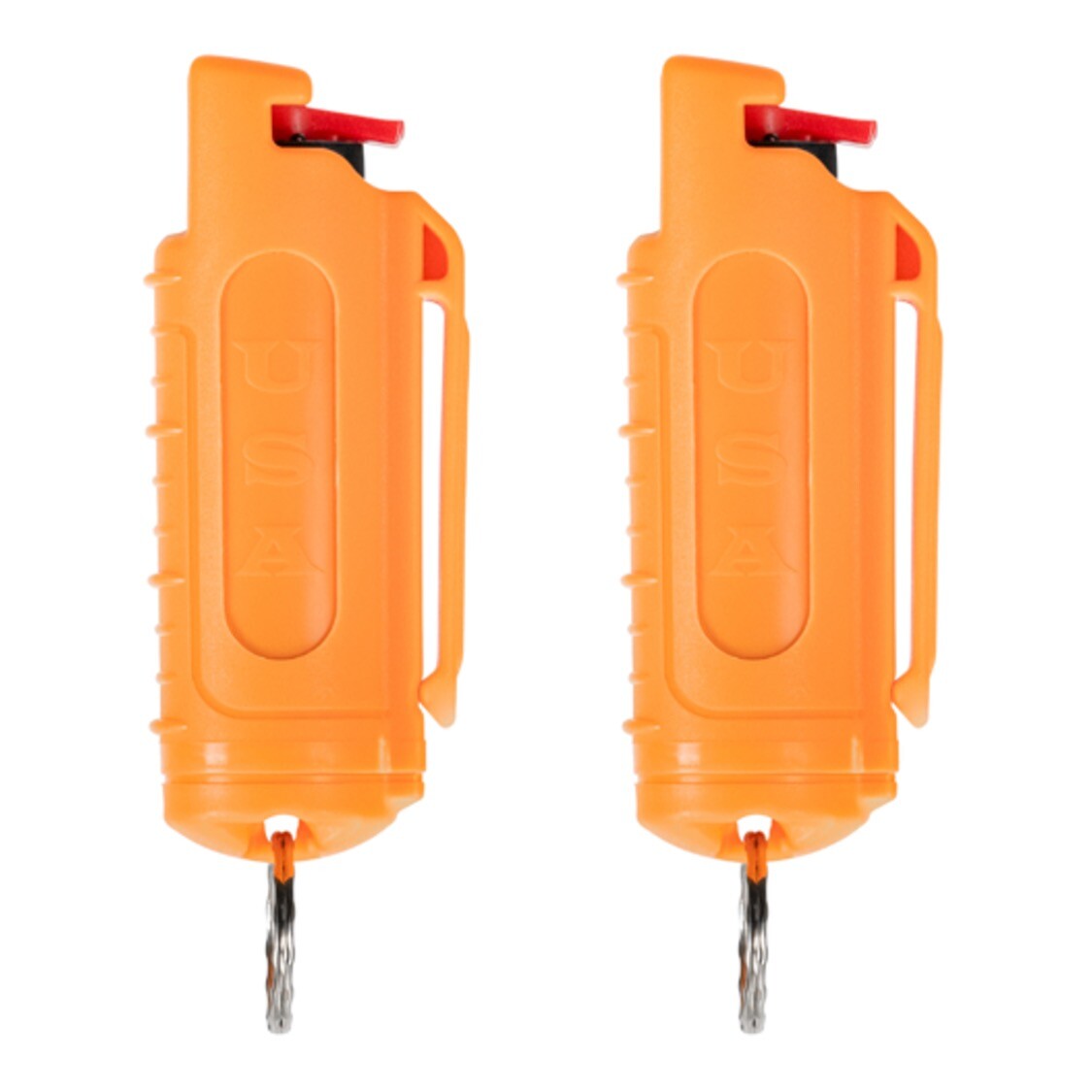 2 Police Magnum pepper spray .50oz orange molded keychain defense protection