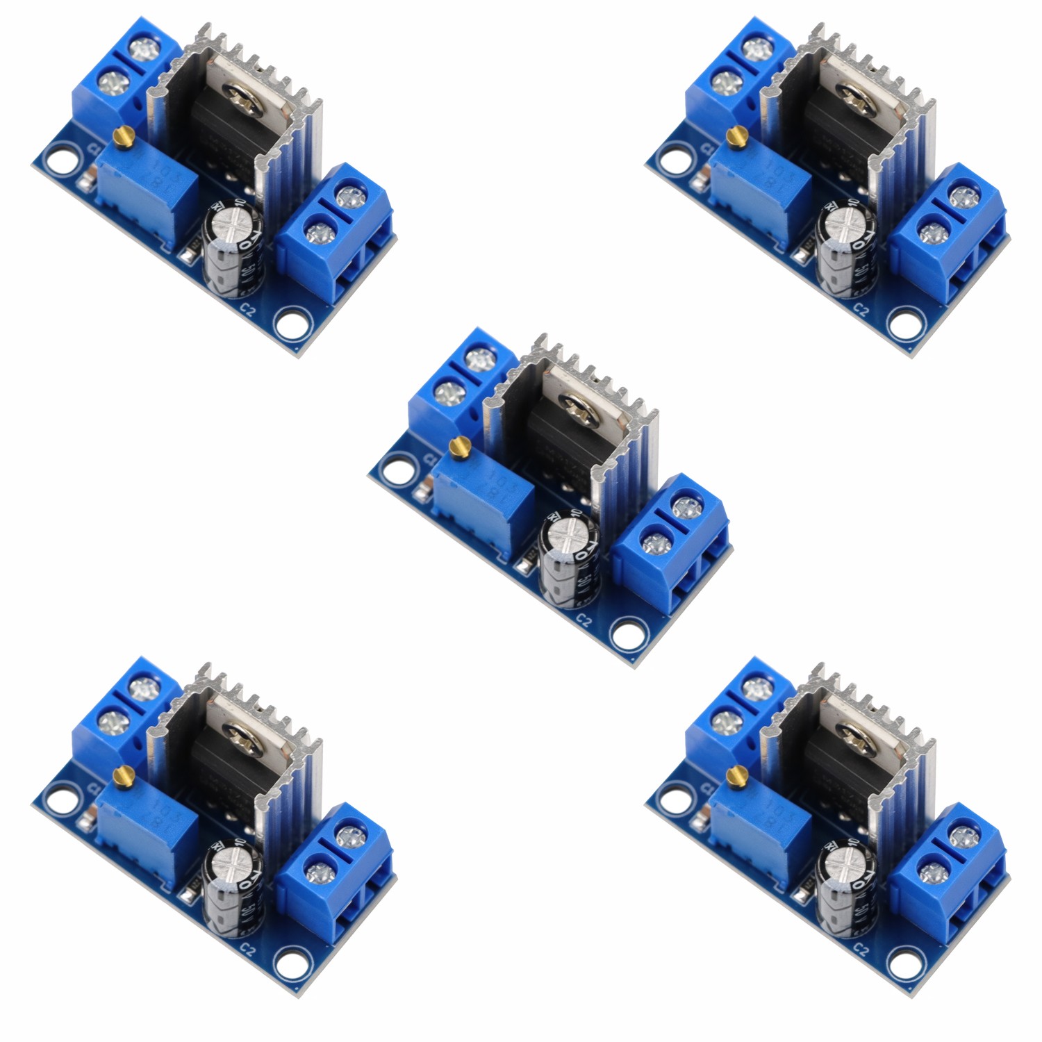 5pcs LM317 DC-DC Converter Adjustable Linear Regulator Step Down Circuit Board