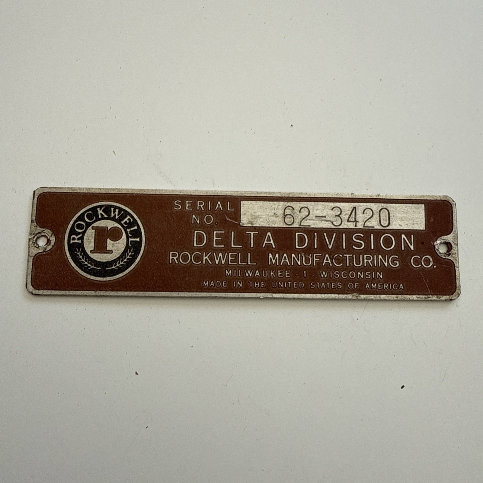 Vintage Delta ID Badge / Name Plate 4” 1948