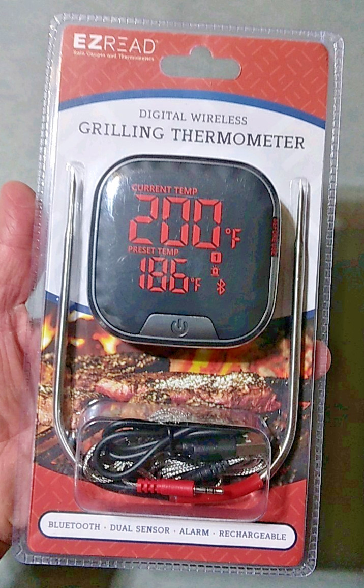 EZ Read Digital Wireless Grilling Thermometer, Factory Sealed