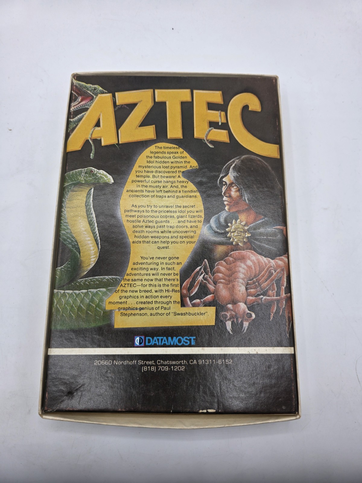 1982 Aztec (Adventure) Commodore 64 Diskette Datamost & Paul Stephenson Rare Cib