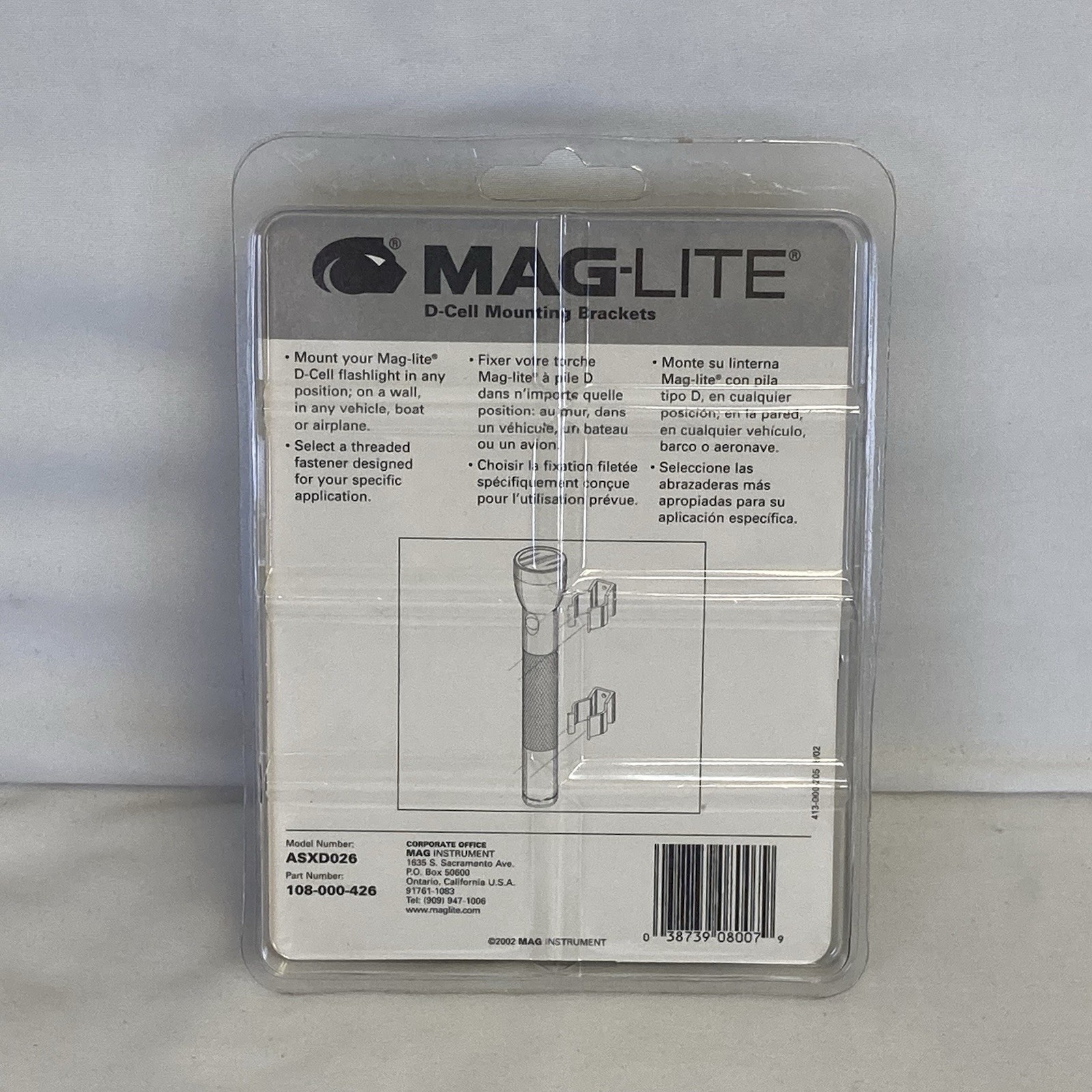 Maglite D Cell Flashlights Universal Mounting Brackets Clamp ASXD026 NEW