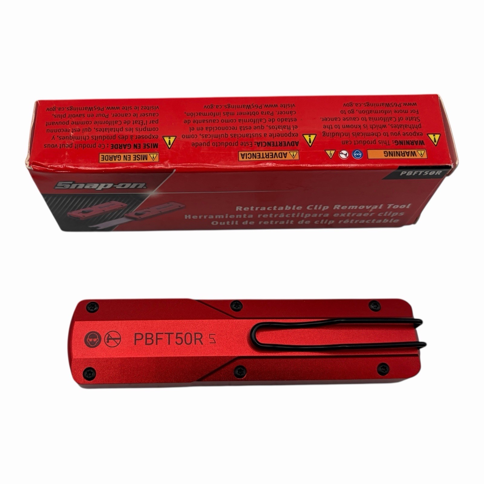 Snap on Tools Red Retractable Trim Clip Removal Tool PBFT50R New
