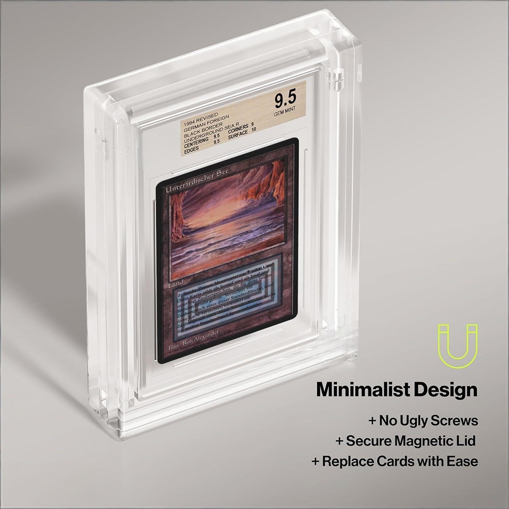 Long Lasting Acrylic Case 99.6% UV Block, Magnetic Lid for Standard BGS Cards