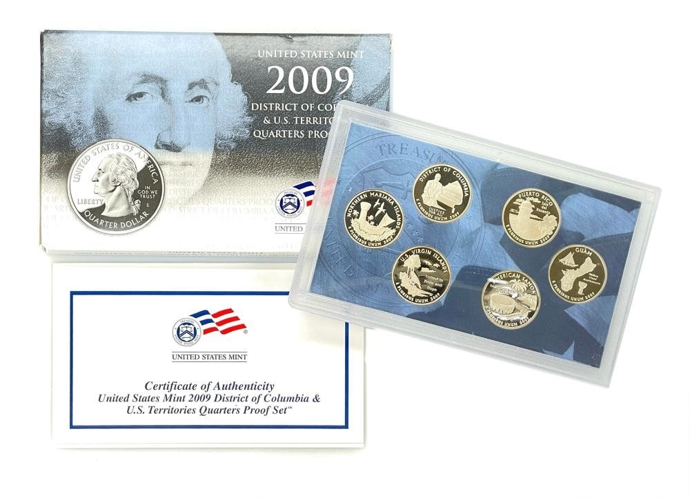 2009 U.S. Mint 'D.C. and U.S. Territories' Proof Set with Box & COA *JE