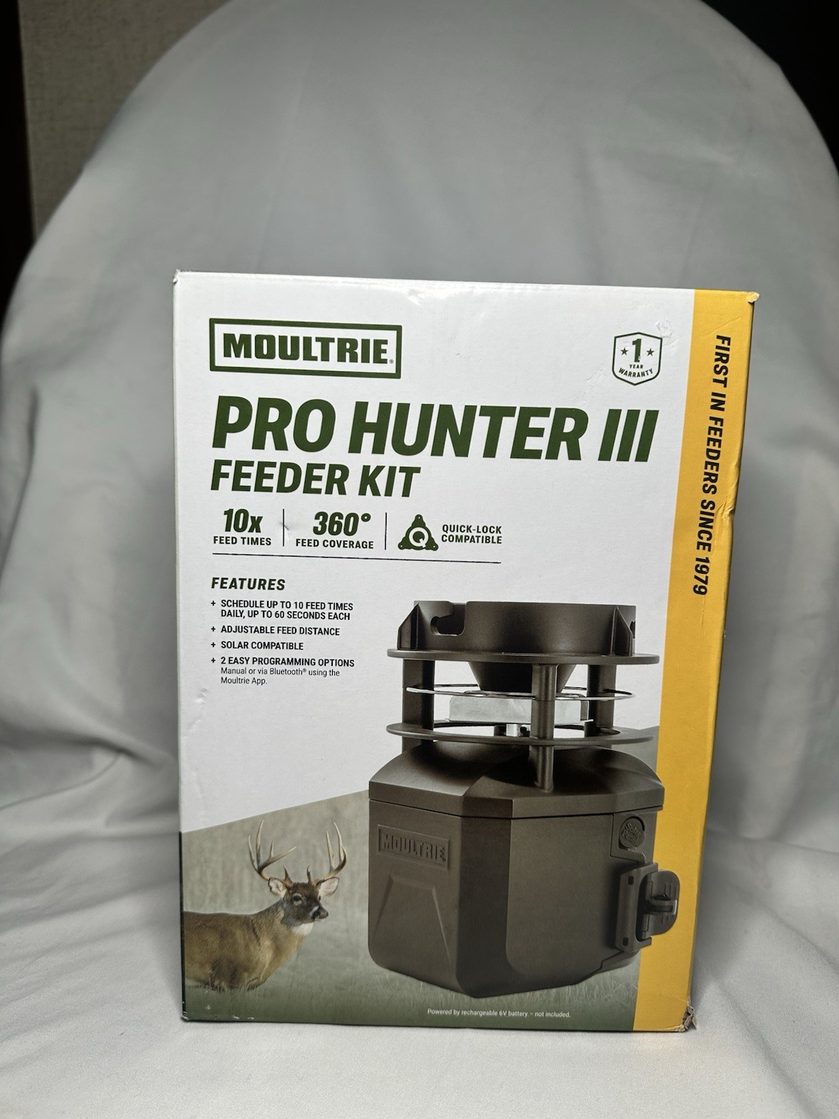 Moultrie Pro Hunter III Feeder, 10 Feed Times, Adjustable, Solar, Deer