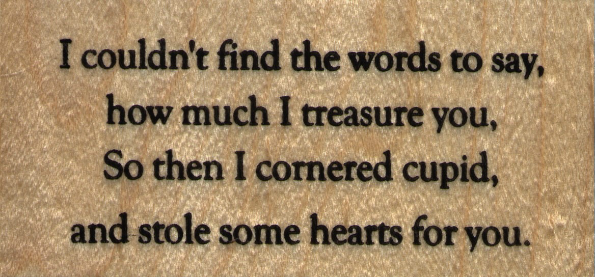 mounted  rubber stamp   I couldn't find the words to say  1 1/2 X 2 3/4"