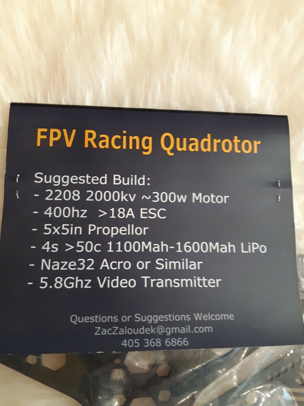 QUADCOPTER CARBON FIBER FRAME NEW IN PACKAGE