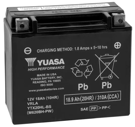Yuasa YTX AGM Maintenance-Free Battery YTX20HL-BS-PW Ski Doo MXZ 700 03