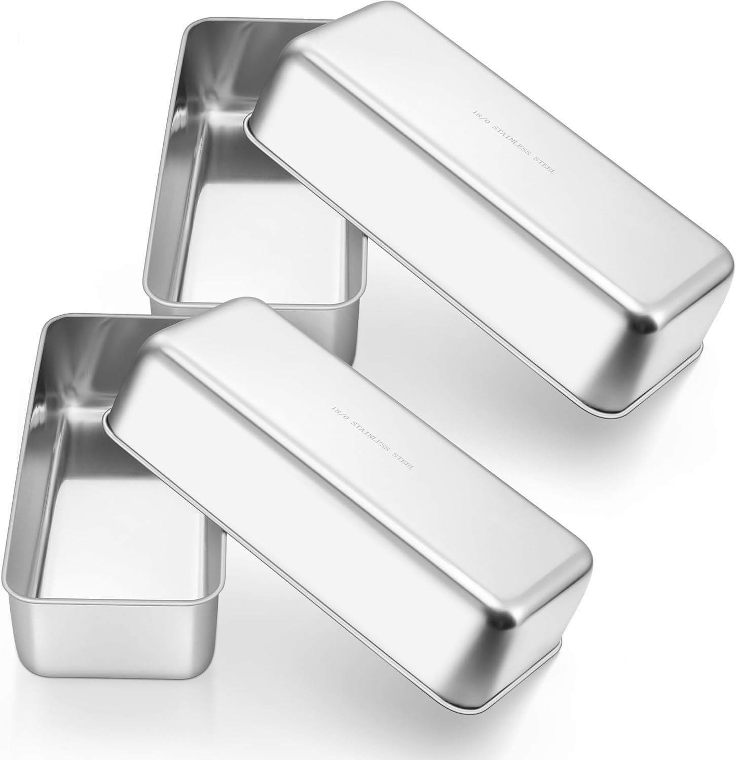 Loaf Pan for Homemade Bread-4 Pack, 12” x 5” Large Stainless Steel Loaf Pans,