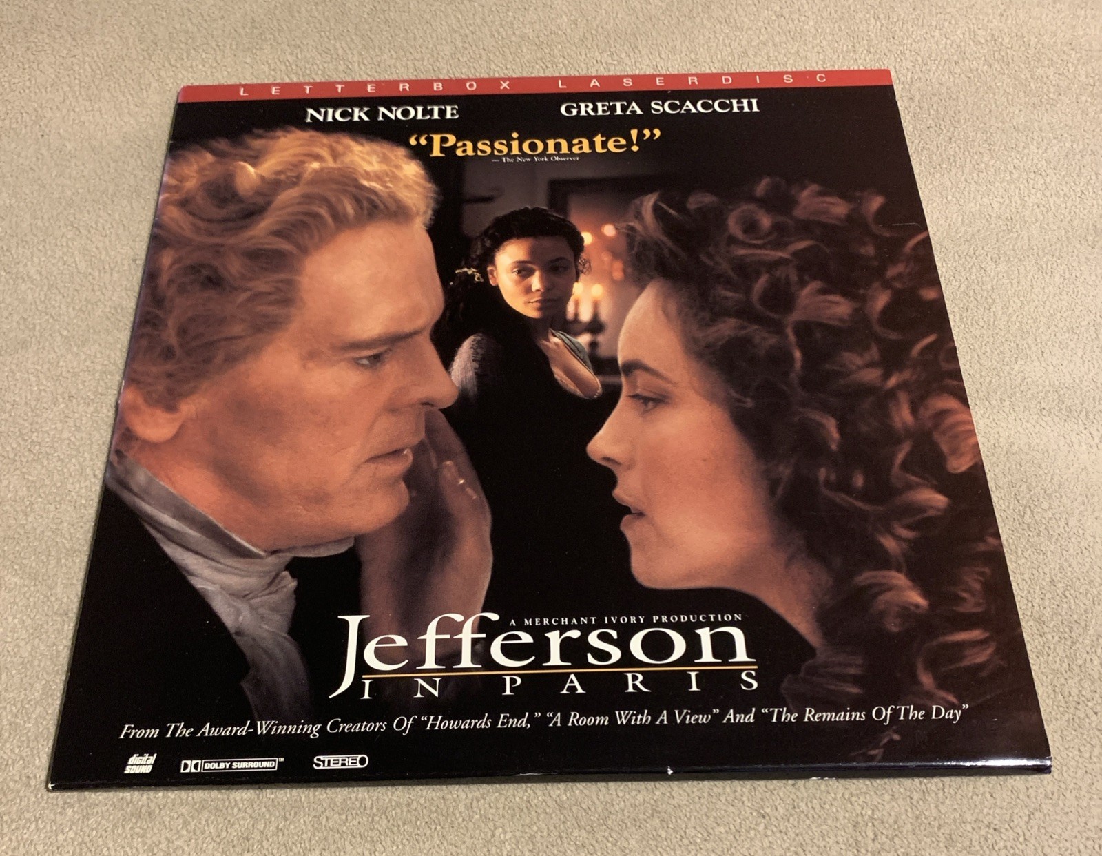 Jefferson in Paris (Laserdisc) 2-Disc WIDESCREEN Nick Nolte Greta Scacchi RARE!