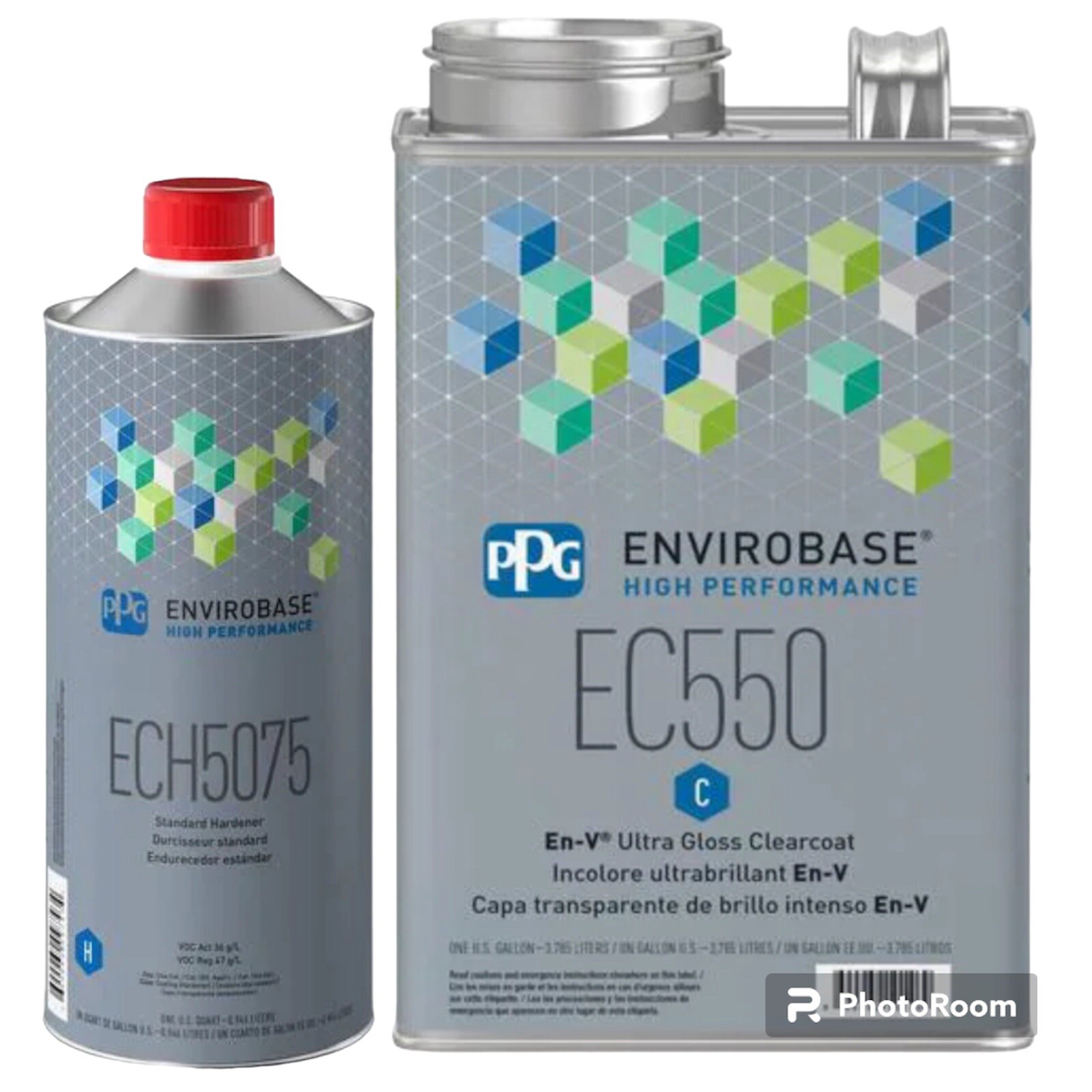 EC550 PPG Envirobase 1 Gallon Ultra Gloss Clearcoat, ECH5075 1 Qt Hardener