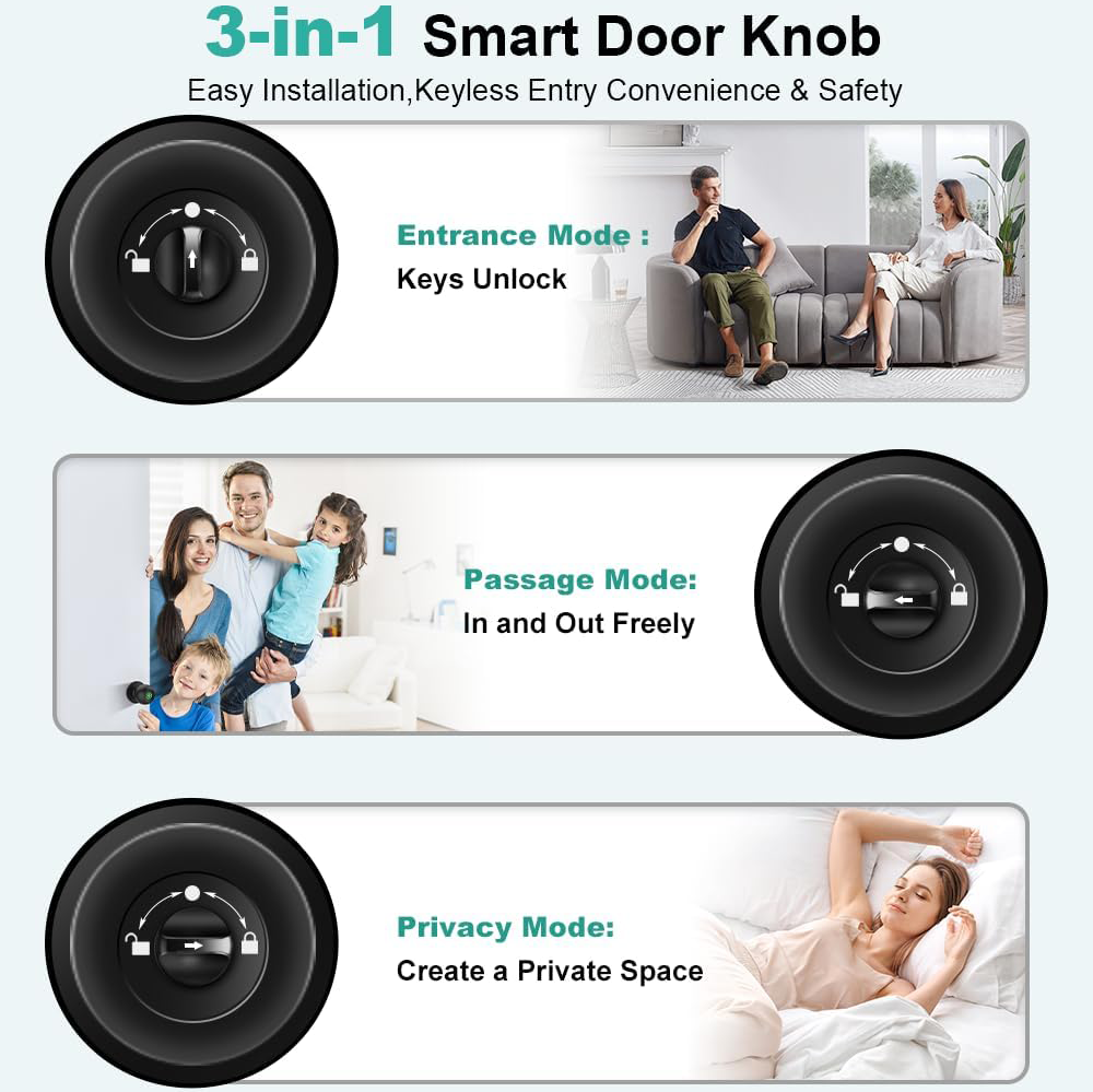 Fingerprint Door App Control Keyless Entry Door Lock For Home Bedroom Apartment