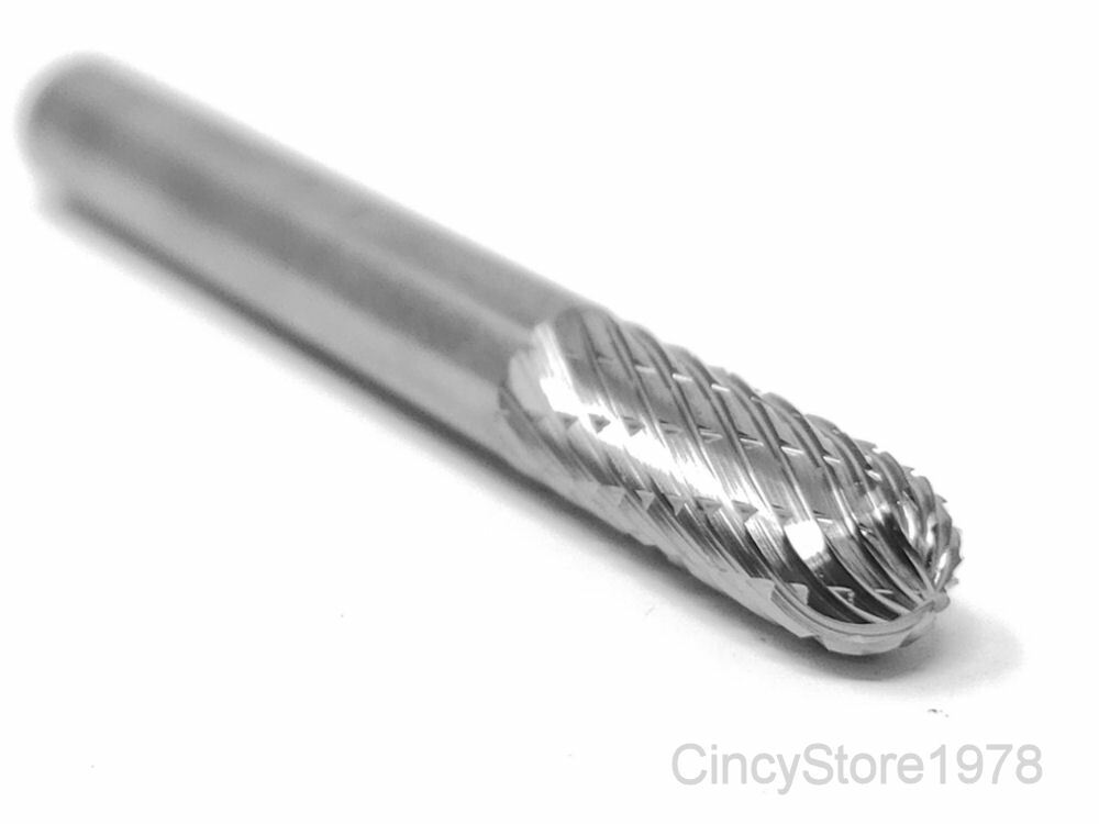 SC1D Cylindrical Cut Tungsten Carbide Burr Bur Cutting Tool Die Grinder Bit 1/4"
