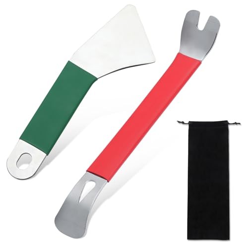 2 PCS Auto Trim Removal Tool Kit, Stainless Steel Metal Pry Tool Car Trim