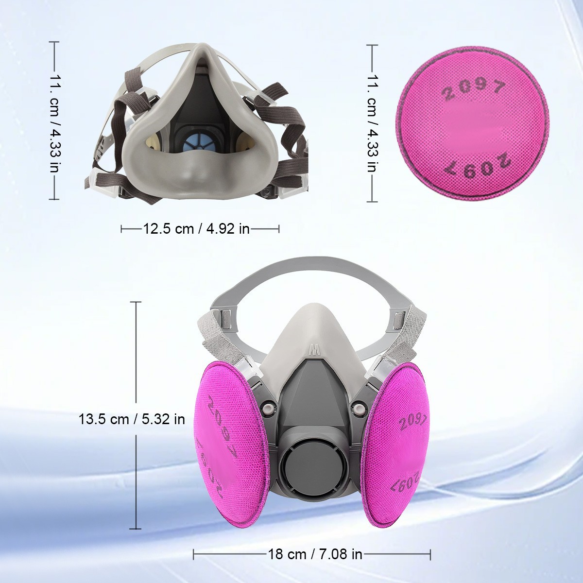 P100 Half Face Respirator Mask Particulate for Welding Painting Dust Work